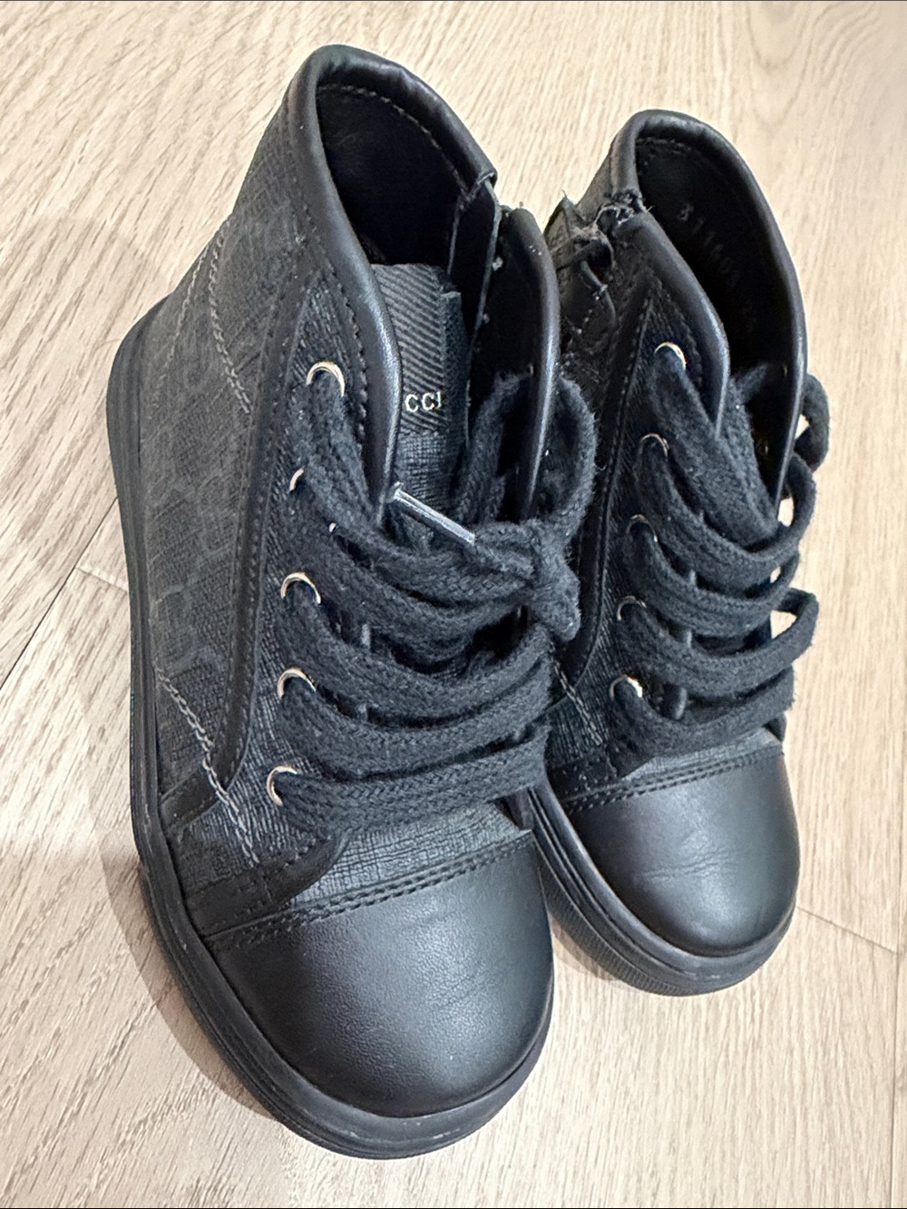 Gucci Kids Black High-Top Sneakers